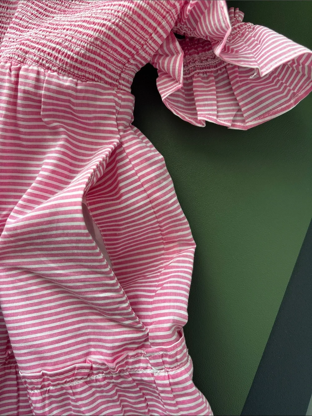 J. Crew Pink Smocked Ruffle-Strap Sundress